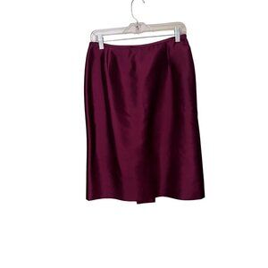 Talbots Petites Womens Size 8 Satin Skirt Red office career business